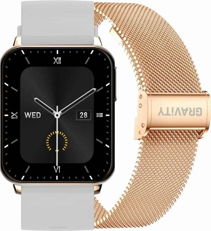 Smartwatch Gravity për femra, gri/rozë gold