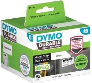 Etiketa adrese DYMO LW Durable 2112289, 32 x 57 mm, 1 x 800 etiketa, bardhë