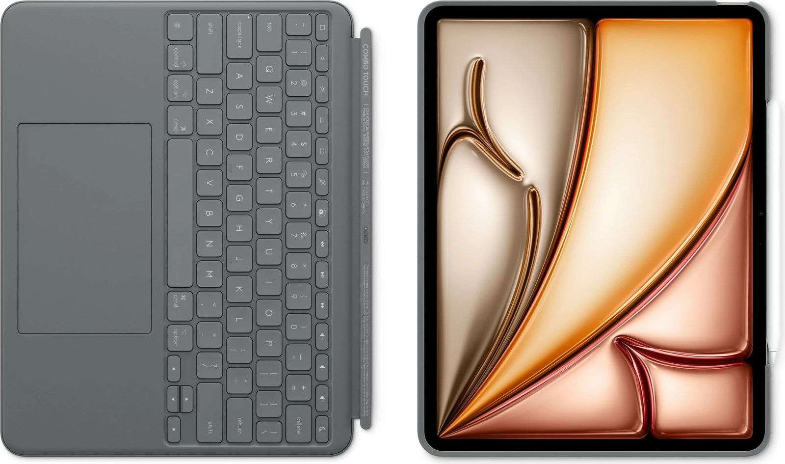 Tastierë me trackpad Logitech për Apple iPad Air 13 M2, QWERTY, anglisht, gri