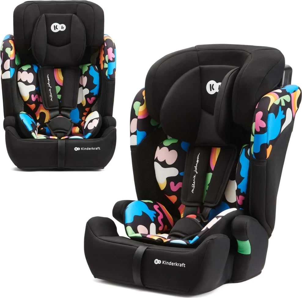 Ulëse për fëmijë Kinderkraft COMFORT UP I-SIZE, 9-36 kg, Happy Shapes