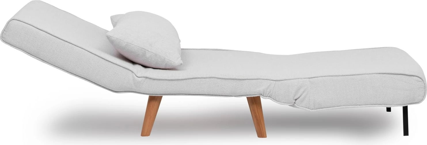 Krevat-karrige një vendi Atelier del Sofa, Folde Single, material teddy, e bardhë