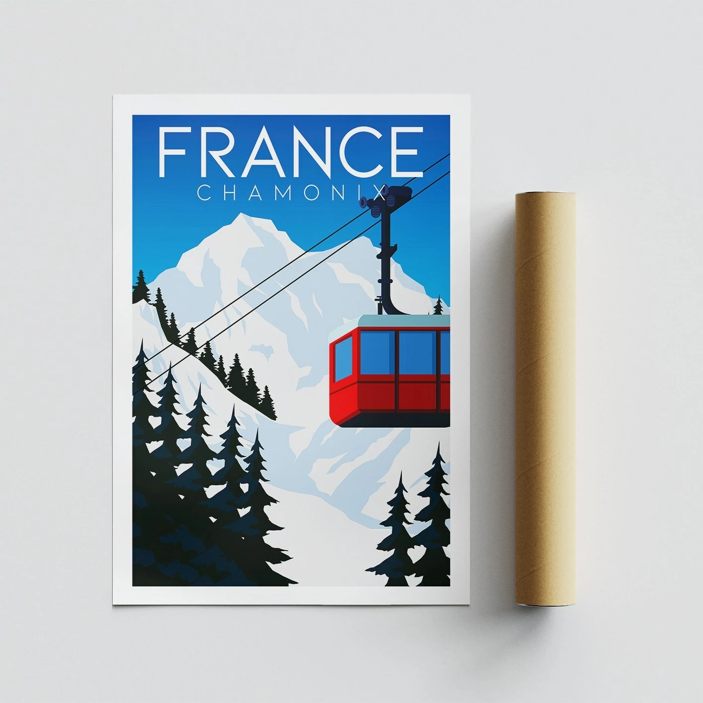 Poster pa kornizë, Chamonix Francë, Wallity, 50x70cm