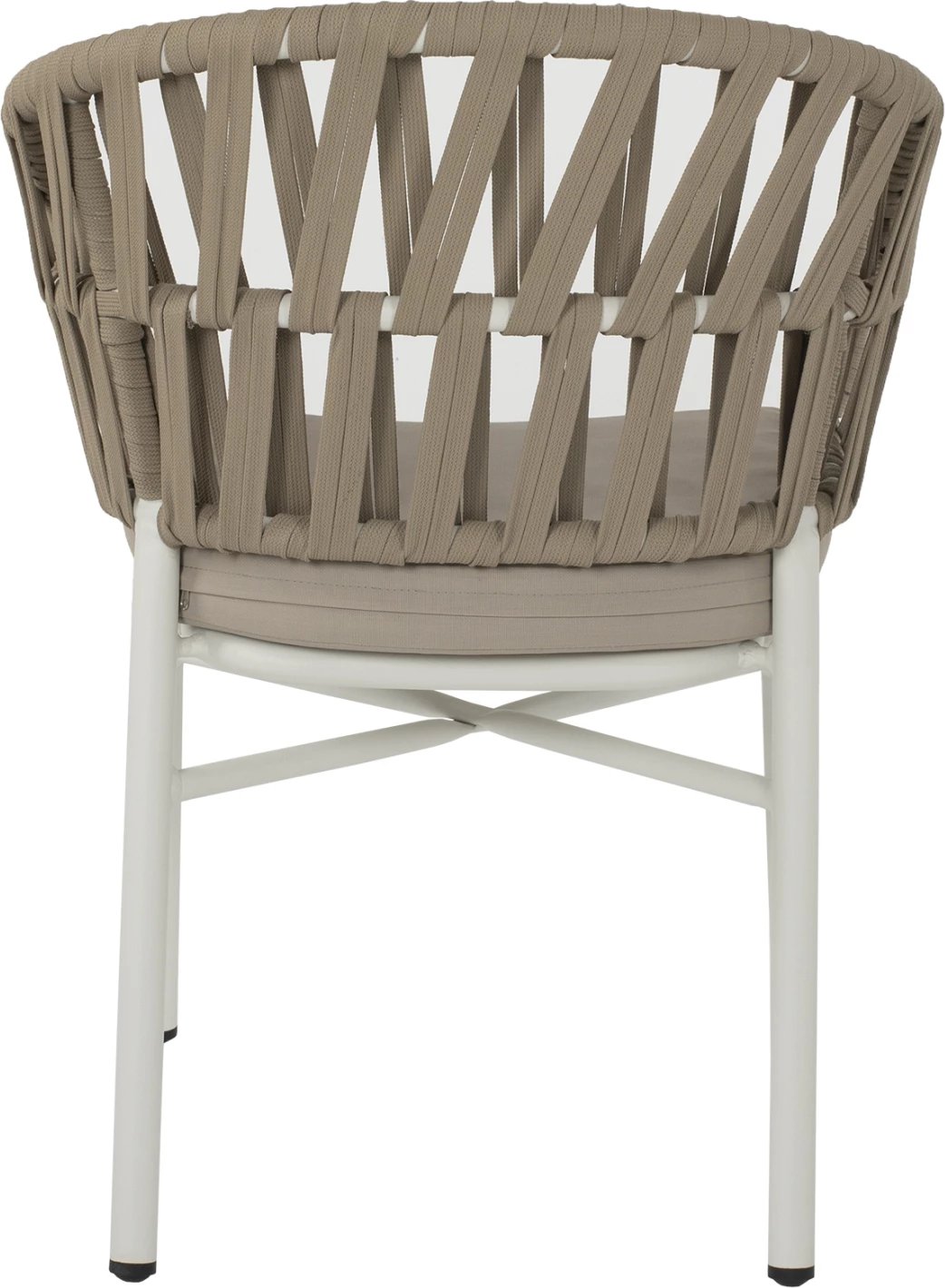 Karrige alumini e bardhë me litar bezhë 57x56x78 cm.FH5857.02