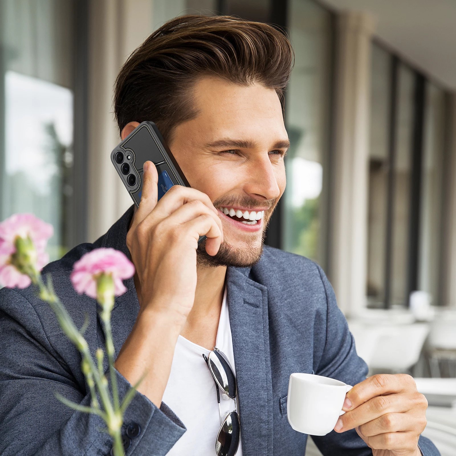 Mbështjellës Dux Ducis Rafi II për Samsung Galaxy S25, me stand, portofol, MagSafe, e zezë