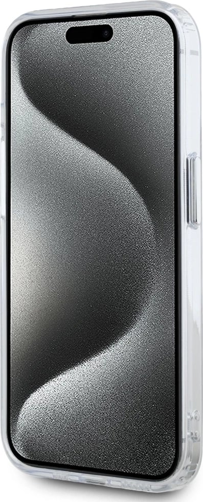 Mbështjellës Karl Lagerfeld IML Metal Karl Head MagSafe për iPhone 15 Pro, Bardhë