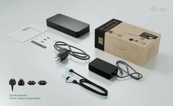 Kasë docking i-tec CAINTGDUAL4KDOCPD, 100W Power Delivery, e zezë