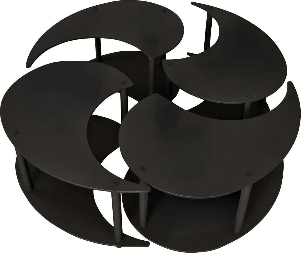 Set tavolinash kafeje Skye Decor, Yin Yang 4 copë, e zezë