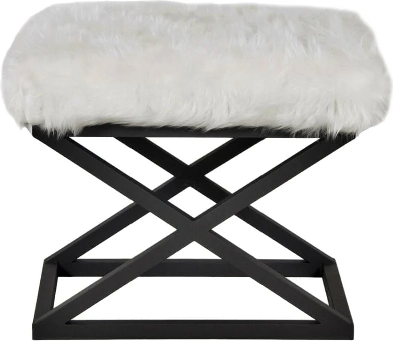 Puf Atelier del Sofa, pelush Capraz, zi, bardhë