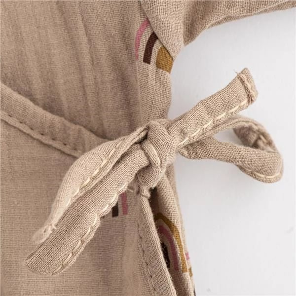 Bodi muslini për bebe, New Baby Rainbow, me mëngë të gjata, lidhje anësore, madhësia 86 (12-18m), kafe