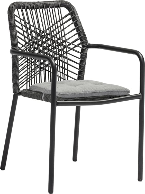 Set tavoline me karrige Kliton-Kherson, alumin, ngjyrë antracit, 80x80x74cm, 5 copë