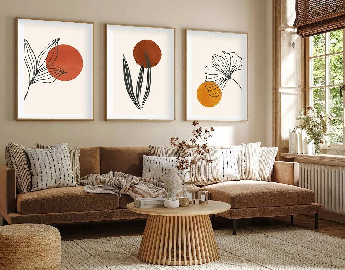 Pikturë dekorative me kornizë MDF (3 copë), Wallity, Huhu215, 30x40cm