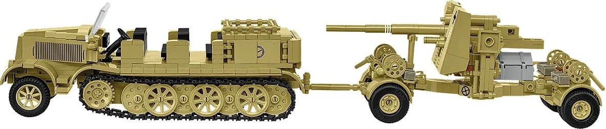 set kockash ndërtimi COBI Sd.Kfz.8 Towing 8.8 cm Flak 36 3143, 975 elemente, shkallë 1:35, 2 figura, ngjyrë rërë