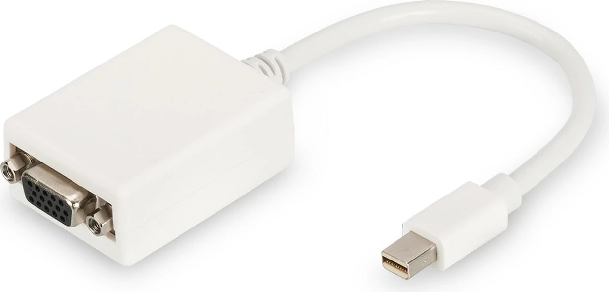Adapter DisplayPort Digitus miniDP në VGA, 0.15m, i bardhë