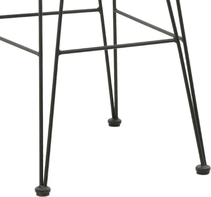 Karrige për bar Naoki, jastëk PE, ngjyrë e zezë, këmbë metalike, 46x56x110cm