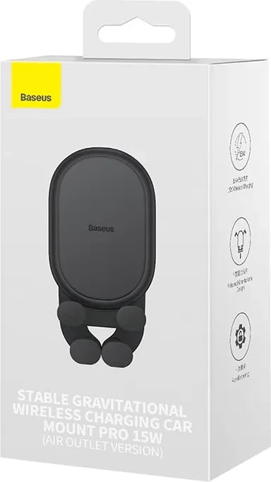 Mbajtës telefoni Baseus Pro SUWX030002 me karikim wireless 15W, i zi