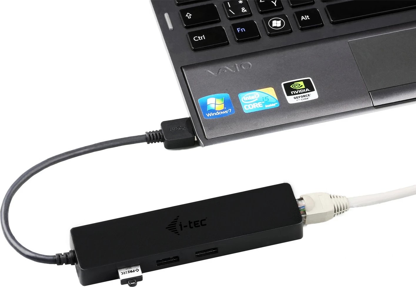 USB HUB me 3 porta + Gigabit Ethernet, i-tec Advance, VIA VL813/ASIX AS88179, i zi
