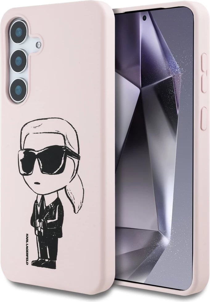 Mbështjellës Karl Lagerfeld Silicone Graffiti Ikonik me MagSafe për Samsung Galaxy S25, rozë