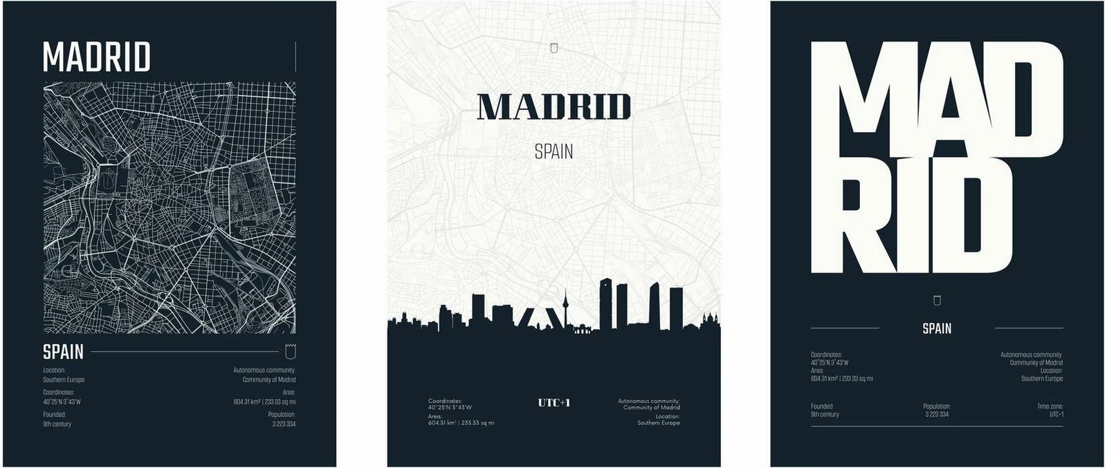 Pikturë dekorative me kornizë MDF (3 copë), Wallity, Mp3-00119, 21x30 cm