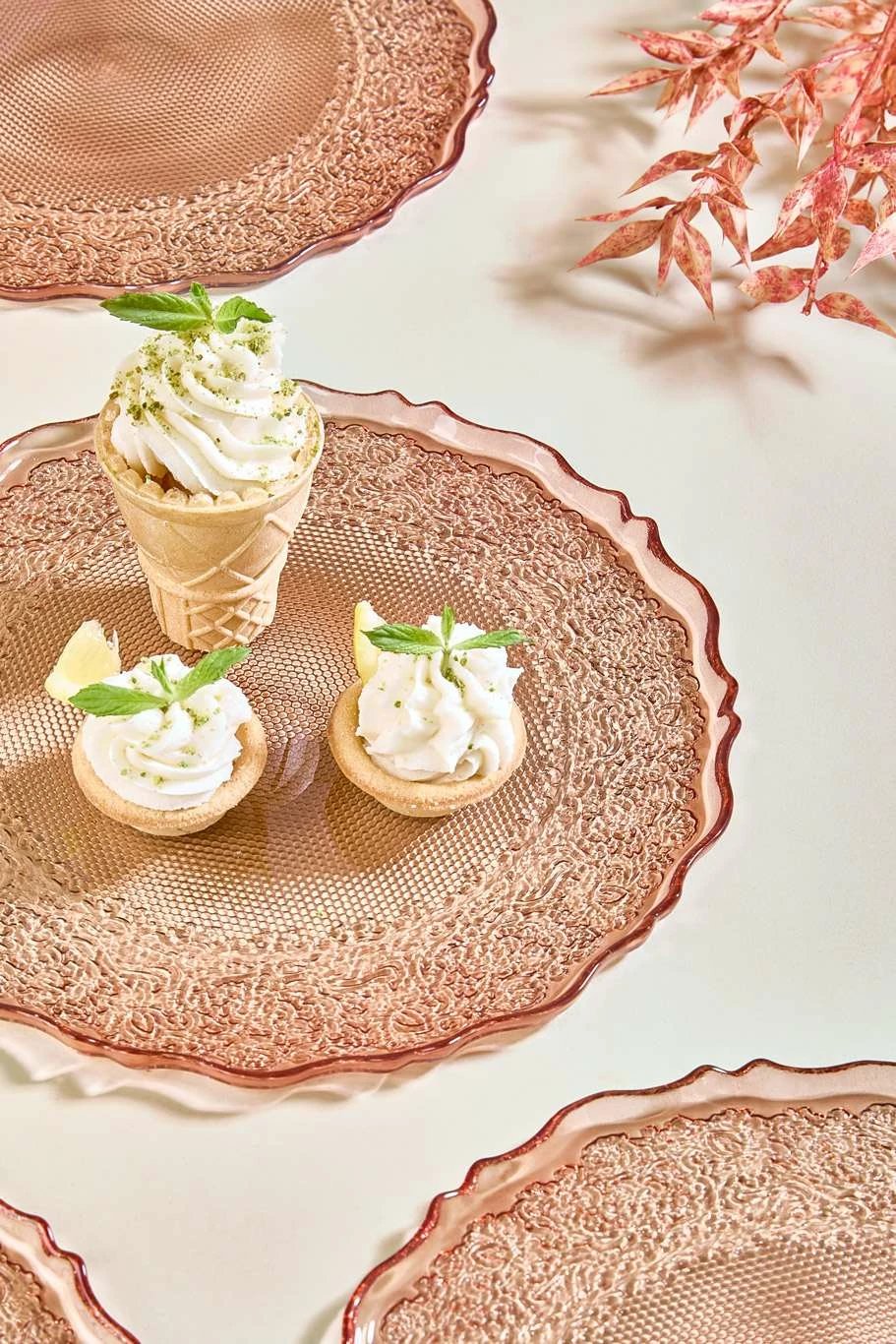 Set pjatash ëmbëlsirash (6 copë), Hermia Concept, Goblen6, ngjyrë bakri