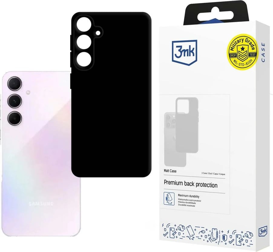 Mbështjellës 3mk Matt Case për Samsung Galaxy A35 5G, i zi