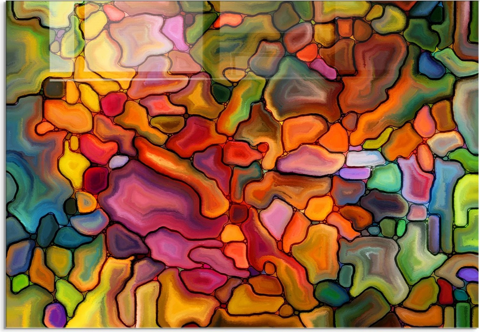 Pikturë dekorative prej xhami të temperuar, shumëngjyrëshe, Wallity 1124, 50x70cm