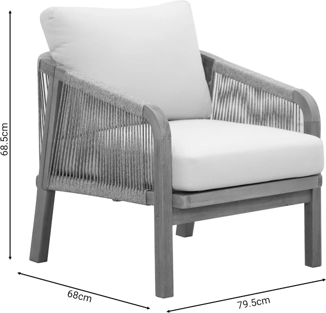 Set 4 pjesësh Malibu I, mobilje për sallon ose oborr, dru akacie natyrale, stof bezhë