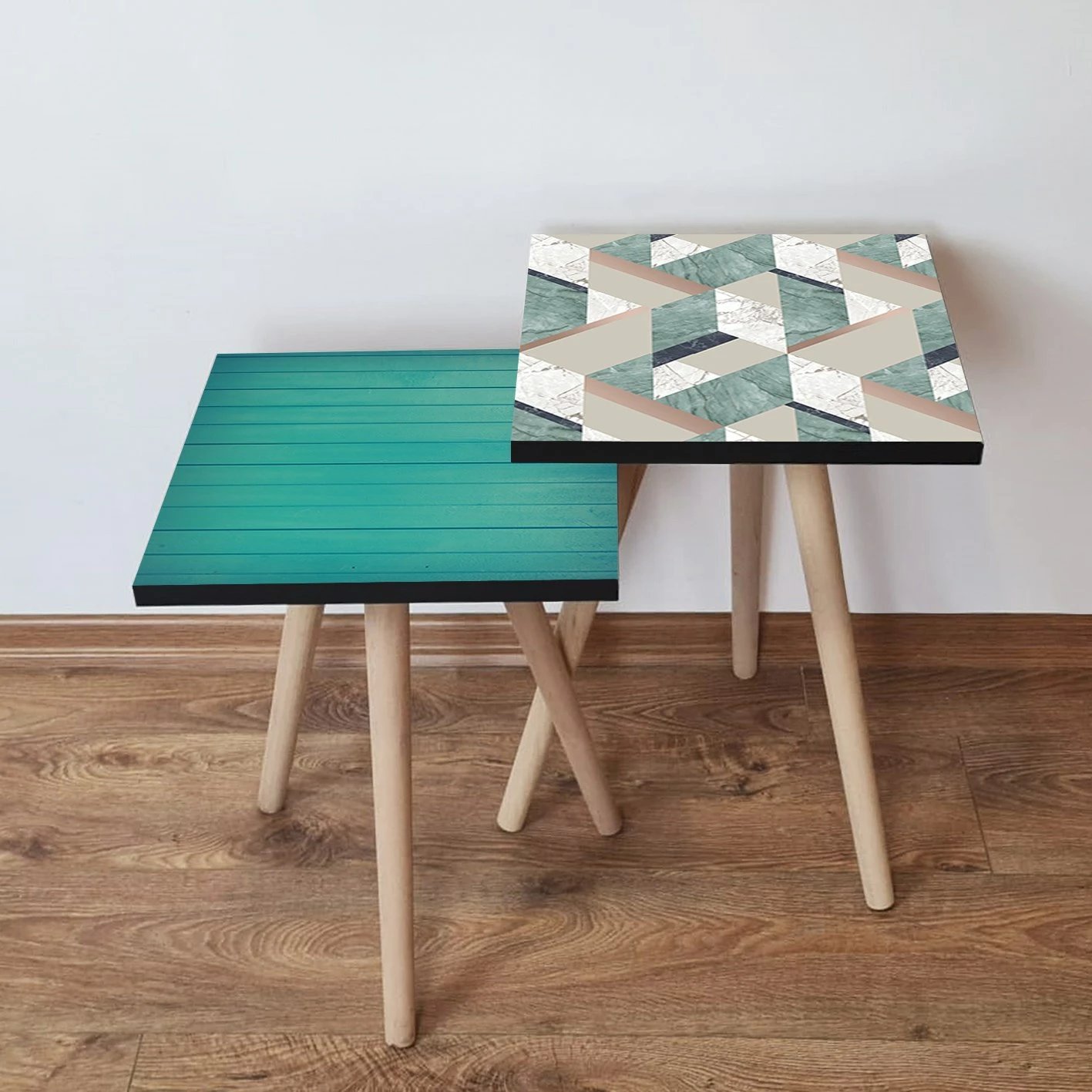 Set tavolinash të mbivendosura Skye Decor, 2 copë, blu