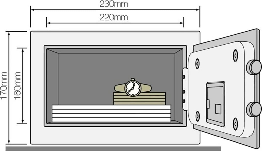 Kasafortë YALE HOME YSV/170/DB2, elektronike, 3.8L, e zezë
