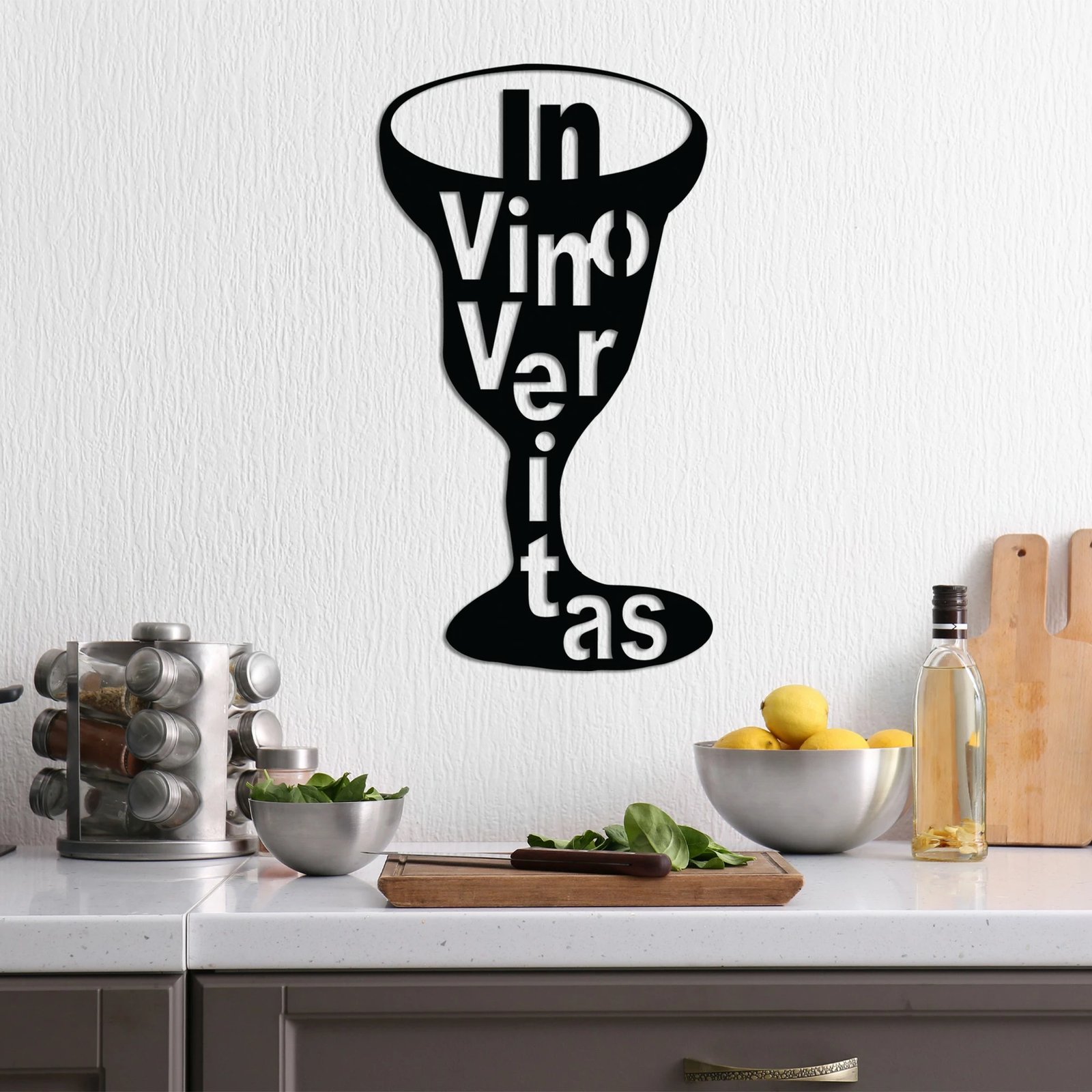 Aksesor dekorativ metalik për mur, Wallity Veritas 1, ngjyrë e zezë, 30x60cm