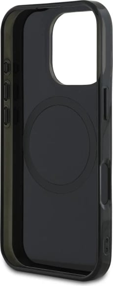 Mbështjellës Mercedes MB Double Layer Crossed Lines MagSafe për iPhone 16 Pro, Zi