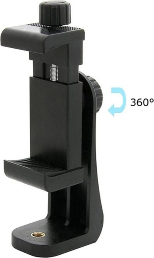 Mbajtës gjoksi për kamera sportive, Hurtel, 360° tripod rrotullues, qëndrim telefoni, i rregullueshëm, e zezë
