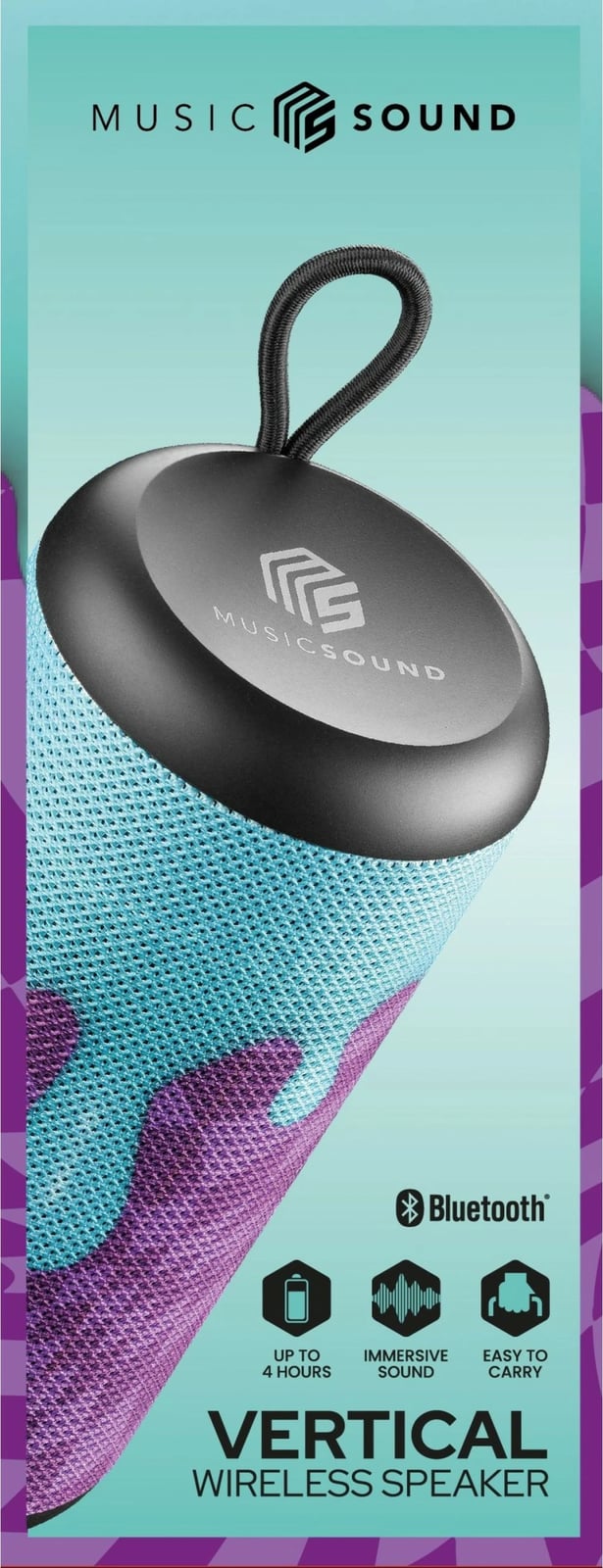 Boks Bluetooth Cellular Line Music Sound Vertical, 5W, mono, SD kartelë, violet