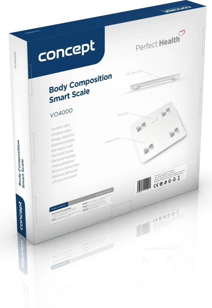 Peshore banjo Concept VO4000, digjitale, analizë trupore, 180 kg, e bardhë