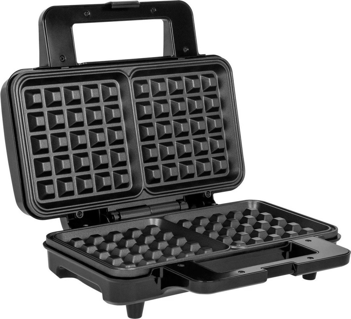 Aparat për gofra TEESA tsa3225, 1000W, Teflon, zi/inox, 2 gofra