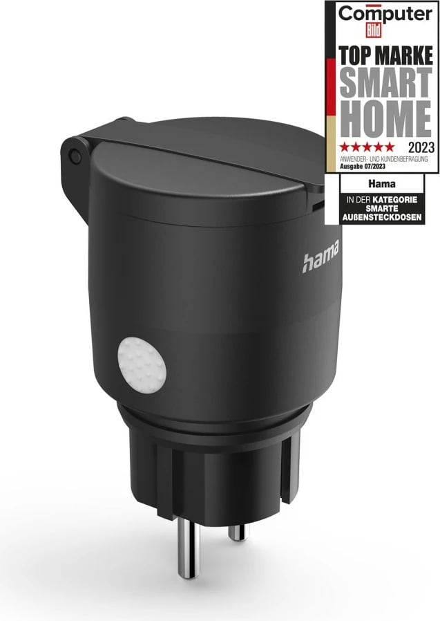 Prizë e mençur Hama 176627 për jashtë, 2300W, IP44, e zezë
