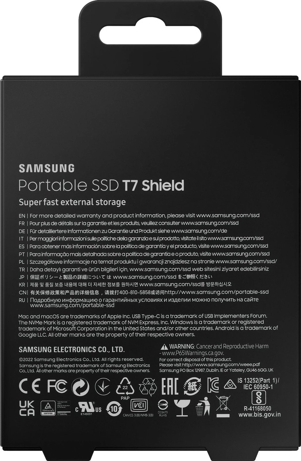 SSD ekstern Samsung MU-PE2T0S, 2 TB, USB Type-C, i zi