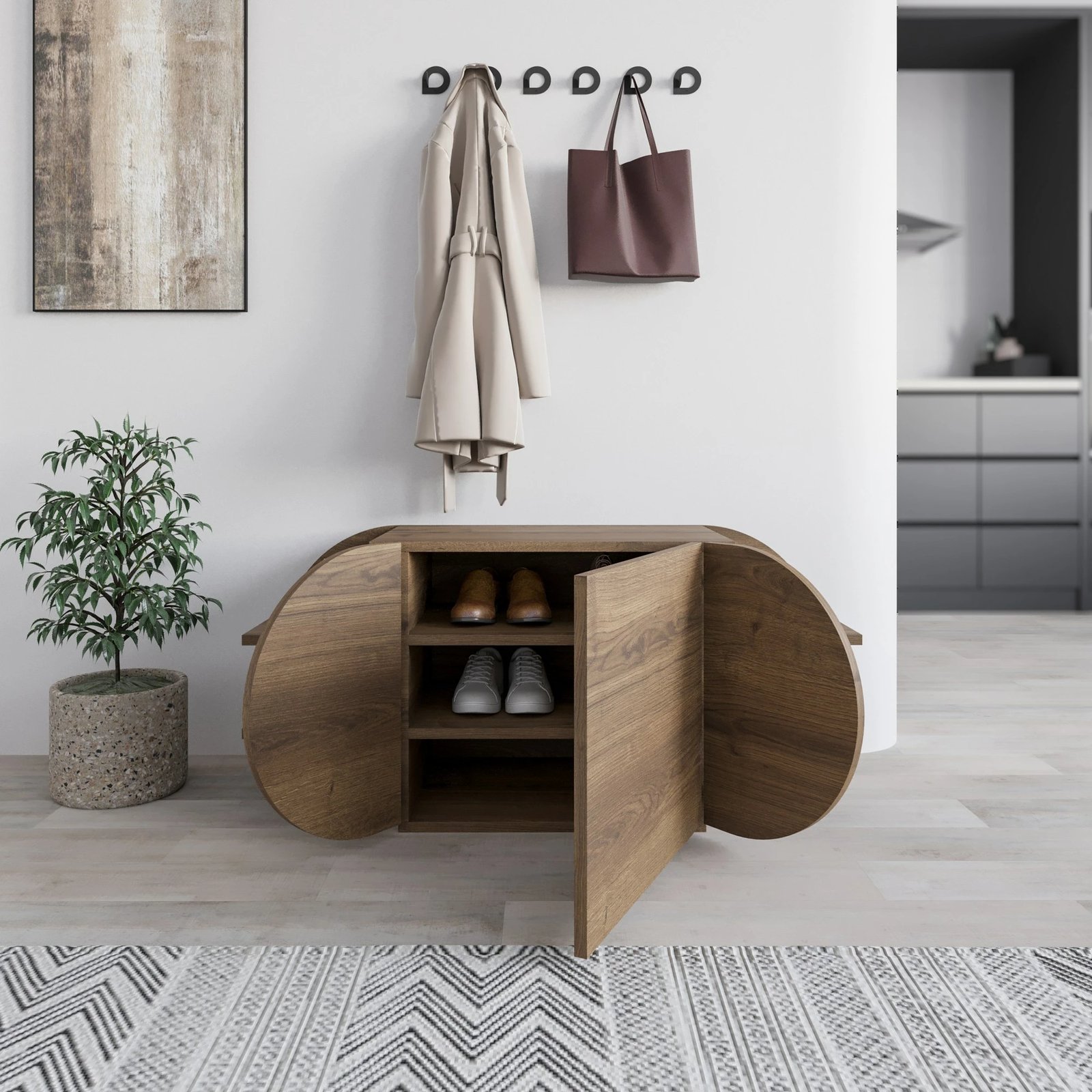 Dollap këpucësh Skye Decor, Pozy Shoe Bench, ngjyrë Hitit