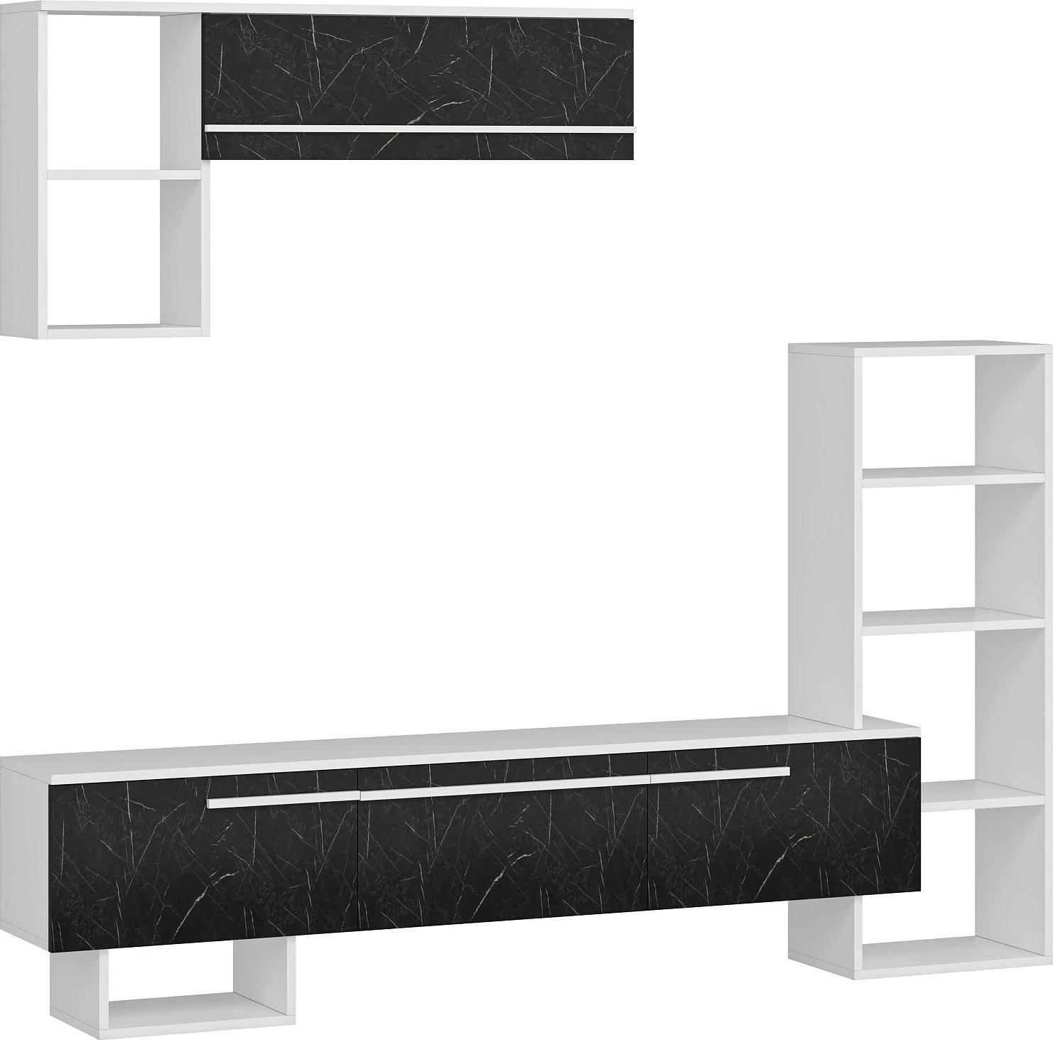 Komodë TV Hanah Home, Mega, e bardhë dhe mermer mbretëror