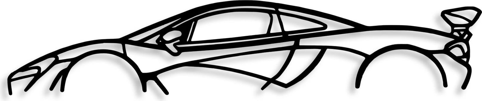 Aksesor dekorativ metalik për mur, silueta McLaren P1, Wallity