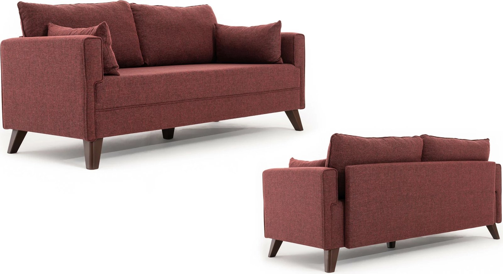 Divan treshe Atelier del Sofa, Bella, ngjyrë e kuqe klaret