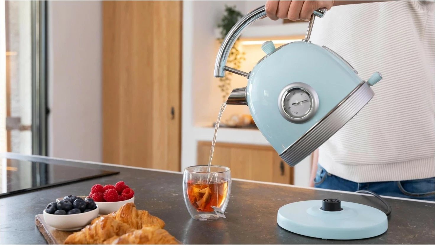 Çajnik elektrik Cecotec Thermosense 420, 1.8L, 2200W, kaltër