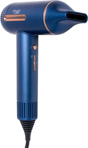 Tharëse flokësh, Adler, AD 2271 Superspeed, motor brushless 110,000 RPM, 1500W, 3 shpejtësi ajri, 6 temperatura, jonizim, ekran LED, me koncentrator magnetik, difuzor magnetik dhe çantë udhëtimi, blu