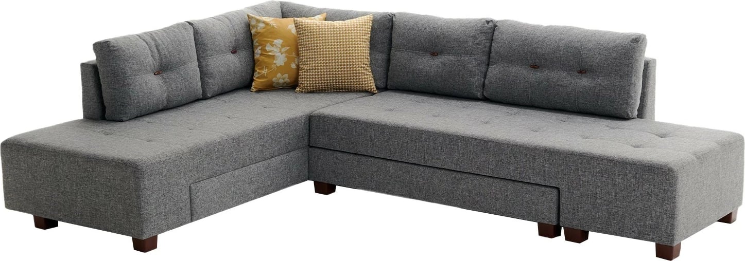 Kënd-sofë krevati Atelier del Sofa, kënd-sofë Manama majtas, ngjyrë gri