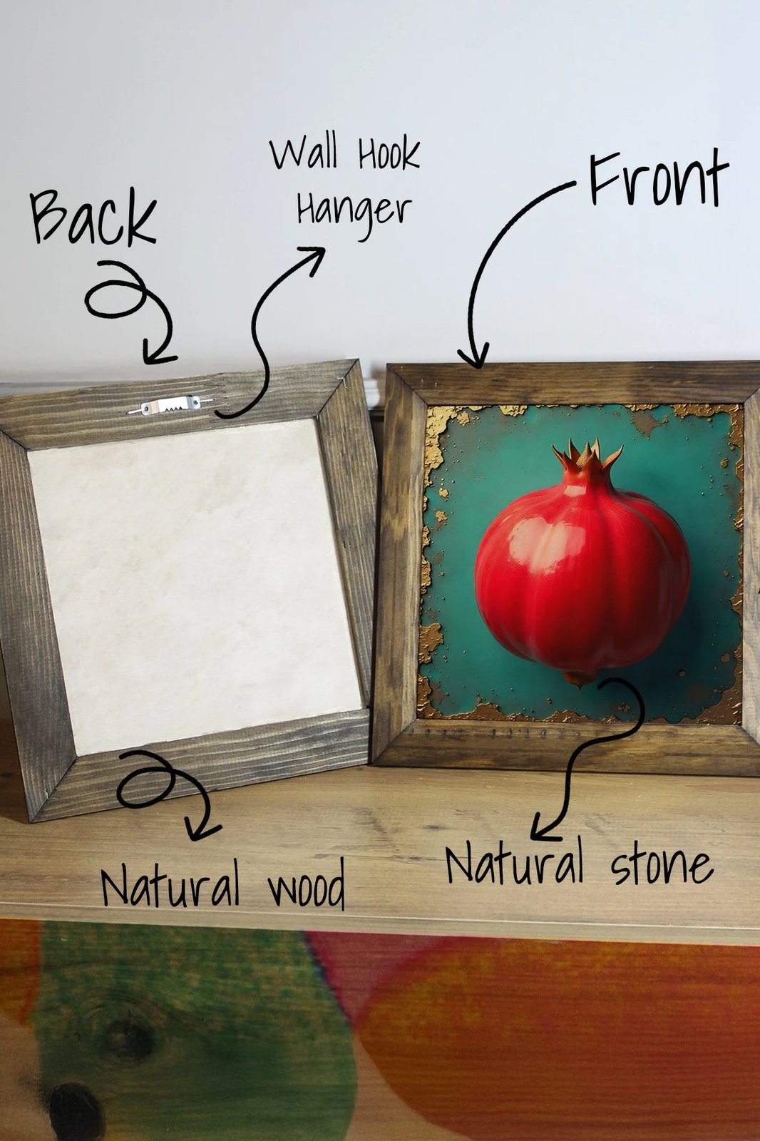 Pikturë dekorative me kornizë Wallity, Ersytastablo50 - 26, shumëngjyrëshe, 26x26cm