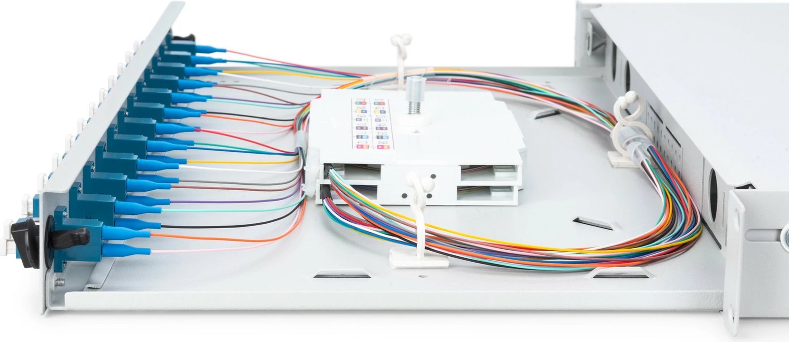 Kasë fibrash optike Digitus, 1U, 12x LC DX, OS2, gri
