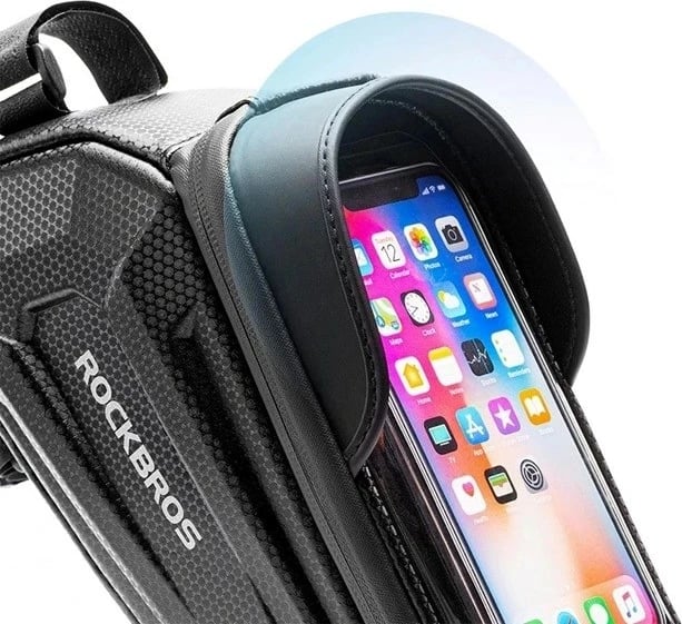 Çantë kornize biçiklete Rockbros B68-1, xhep telefoni, 1.7L, e zezë
