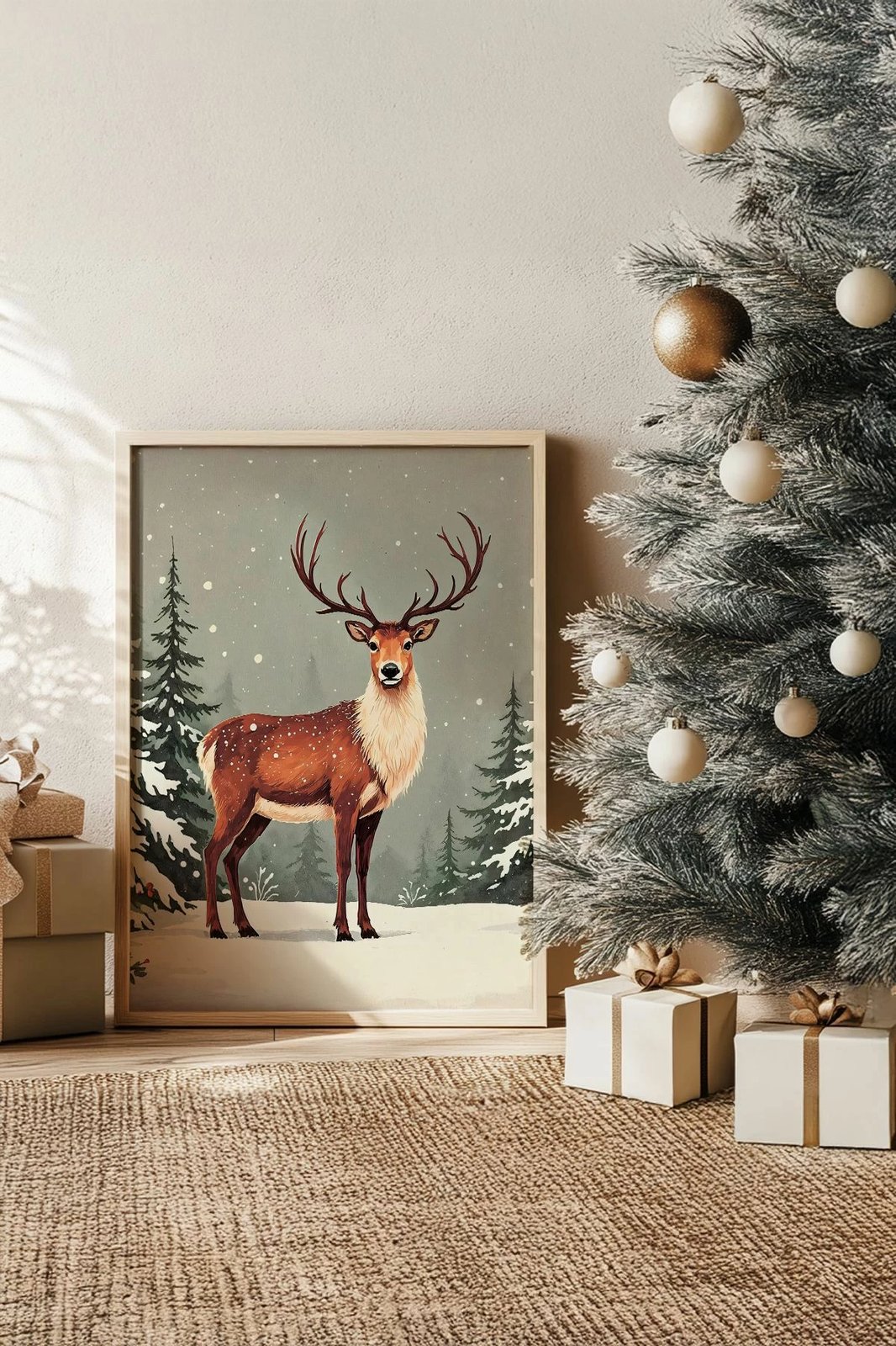 Pikturë dekorative me kornizë, shumëngjyrëshe, Wallity, Nwyearsngmdl11, 33x48cm