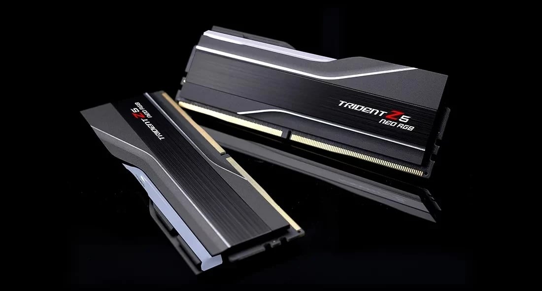 RAM Memorje G.SKILL Trident Z5 Neo RGB F5-6000J2636H32GX2-TZ5NR, 64 GB (2x32 GB), DDR5, 6000 MHz, Multikolor