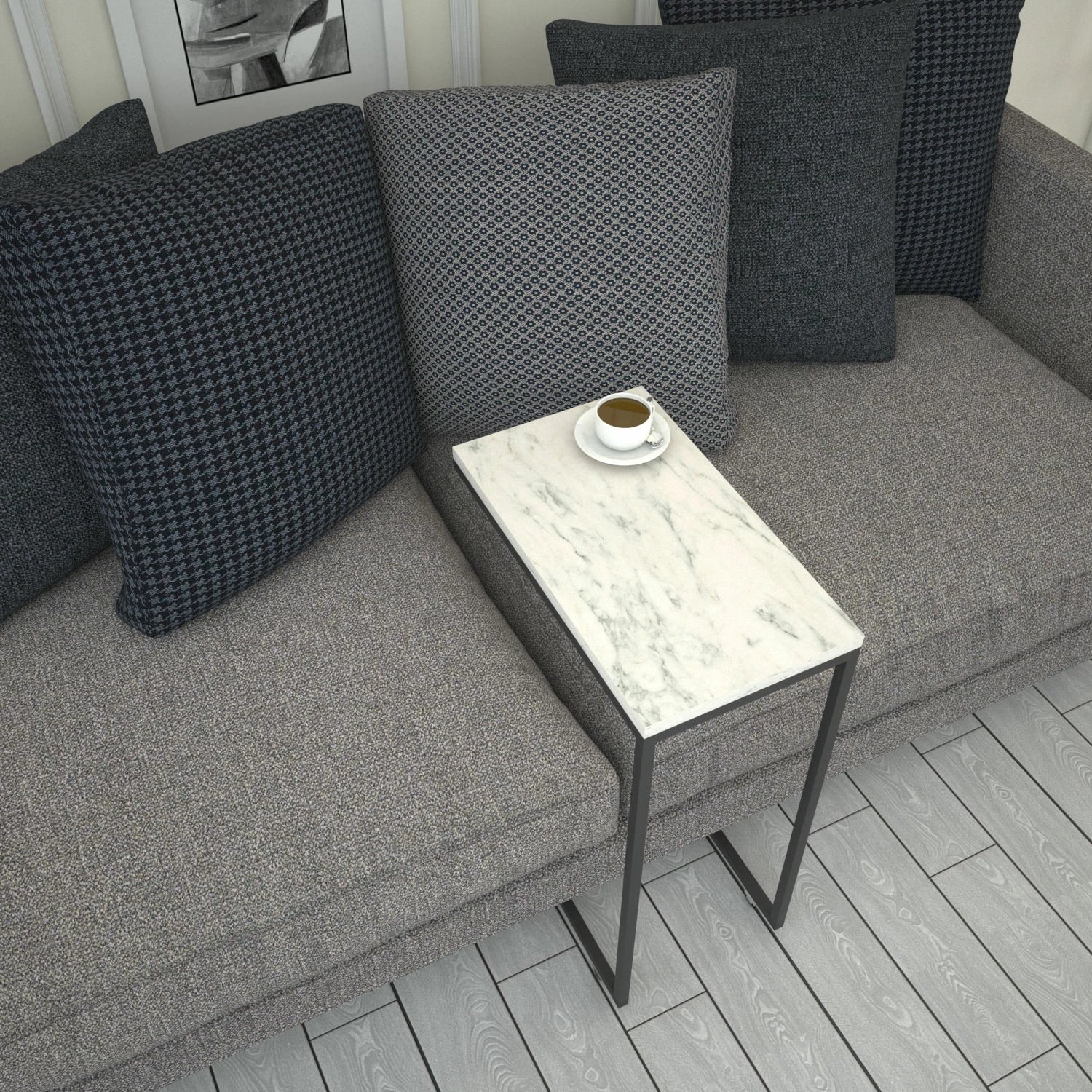 Tavolinë anësore Hanah Home Callen, mermer i bardhë