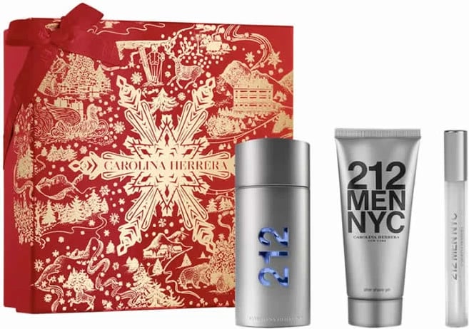Set Eau de Toilette për meshkuj Carolina Herrera 212 Men, 3 copë, 100ml